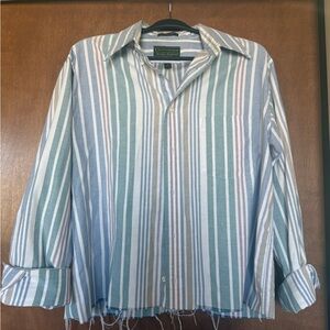 Cropped striped button up